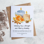 Mooie Waterverf Kaarsen Prettig Kerstfeest Plat Feestdagenkaart