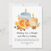 Mooie Waterverf Kaarsen Prettig Kerstfeest Plat on Feestdagenkaart (Voorkant)