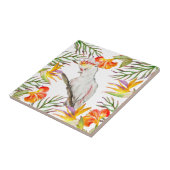 Mooie waterverf kakatoo papegaai handtekening tegeltje (Zijkant)