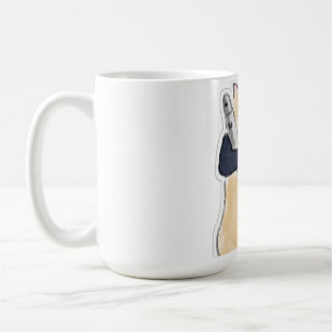 Mooie Waterverf Kat Houdt Vis Vinyl Sticker Koffiemok