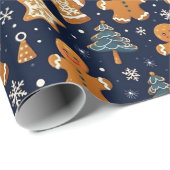 Mooie Waterverf Kerst Gingerbread Cadeaupapier (Rol Hoek)