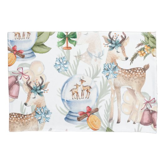 Mooie Waterverf Kerst Kussensloop (Voorkant-Links)