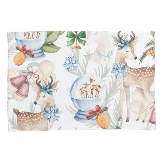 Mooie Waterverf Kerst Kussensloop (Voorkant-Rechts)