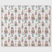 Mooie Waterverf Kerst Notenkraker Cadeaupapier (Vlak)