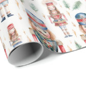 Mooie Waterverf Kerst Notenkraker Cadeaupapier (Rol Hoek)