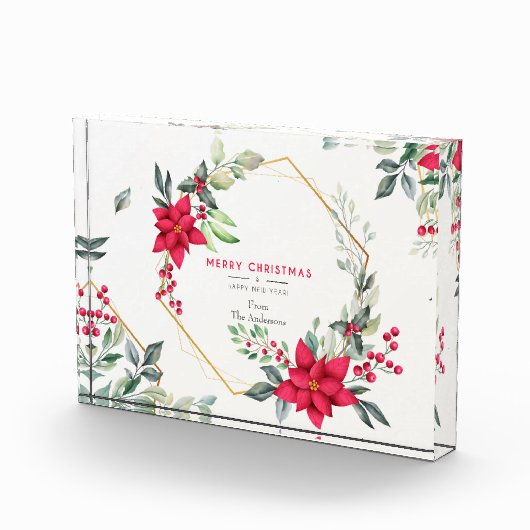 Mooie Waterverf kerstbloemen fotoblok (Rechts)