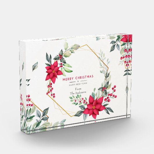 Mooie Waterverf kerstbloemen fotoblok (Links)