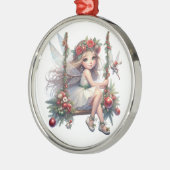 Mooie Waterverf kerstfee Metalen Ornament (Links)