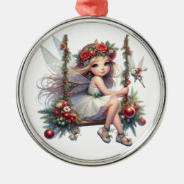 Mooie Waterverf kerstfee Metalen Ornament