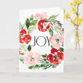 Mooie waterverf Kerstkrans Kerstvreugde Kaart (Gele Bloem)