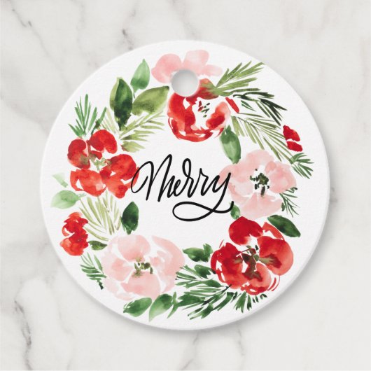 Mooie Waterverf kerstmis Bedankjes Labels (Voorkant)