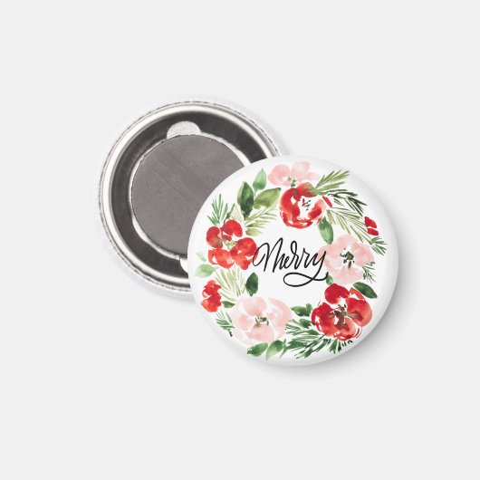 Mooie Waterverf kerstmis Magneet (Voorkant / Achterkant)