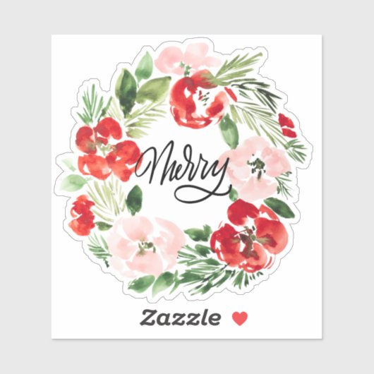 Mooie Waterverf kerstmis Sticker (Vel)