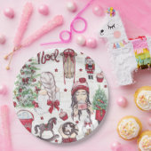 Mooie Waterverf kerstrood Papieren Bordje (Feest)