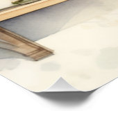 Mooie Waterverf keuken planken borden fles Perfect Poster (Hoek)