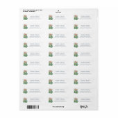 Mooie Waterverf Kikkers Retouradres Aangepaste Naa Etiket (Full Sheet)
