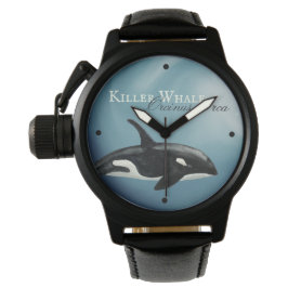 Mooie Waterverf Killer Whale, Orcinus Orca Horloge
