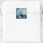 Mooie Waterverf Killer Whale, Orcinus Orca Vierkante Sticker (Tas)