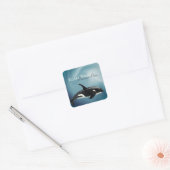 Mooie Waterverf Killer Whale, Orcinus Orca Vierkante Sticker (Envelop)