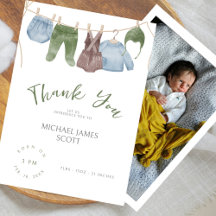 Mooie waterverf kleren moderne foto baby shower