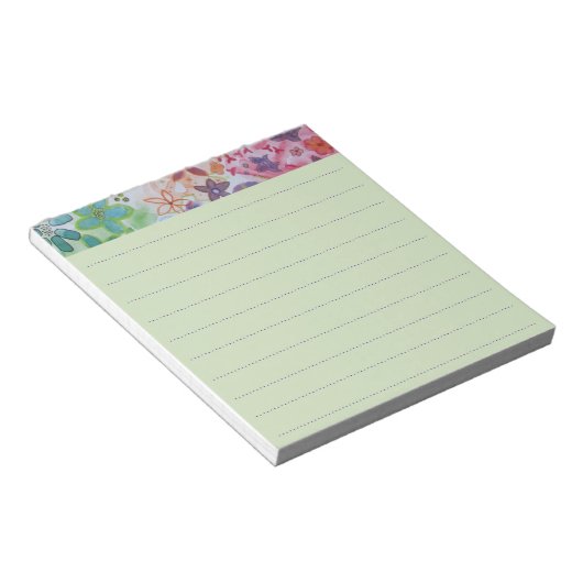 Mooie Waterverf, kleurrijke bloemen gelijnd Notitieblok (Schuin)
