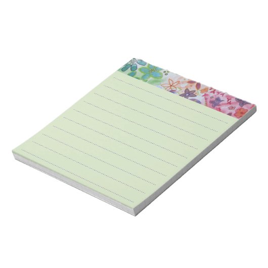Mooie Waterverf, kleurrijke bloemen gelijnd Notitieblok (Linkerzijde)