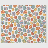 Mooie waterverf Kleurrijke Pasen Eieren Patroon Cadeaupapier (Vlak)