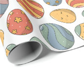 Mooie waterverf Kleurrijke Pasen Eieren Patroon Cadeaupapier (Rol Hoek)