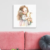 Mooie Waterverf komt neer op paasdeurafval Canvas Afdruk (Insitu (Woonkamer))