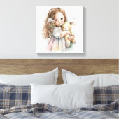 Mooie Waterverf komt neer op paasdeurafval Canvas Afdruk (Insitu (Slaapkamer))