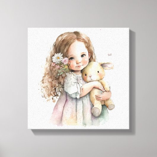 Mooie Waterverf komt neer op paasdeurafval Canvas Afdruk (Voorkant)