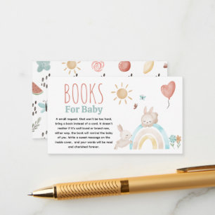 Mooie Waterverf Konijn Baby Shower Boeken voor Bab Informatiekaartje