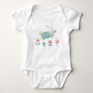 Mooie waterverf Konijn & bloemen Romper