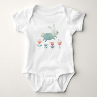 Mooie waterverf Konijn & bloemen Romper