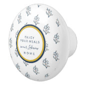 Mooie waterverf koraal op het Witte strand Keramische Knop (Rechts)