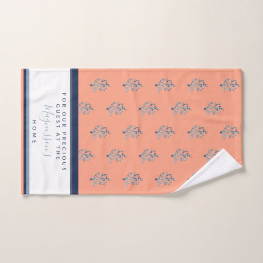 Mooie waterverf koraalzalmachtig, aangepast GUEST Handdoek (Handdoek)