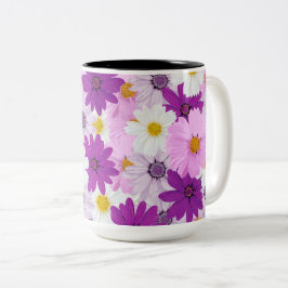 Mooie Waterverf Kosmos Flower Tweekleurige Koffiemok