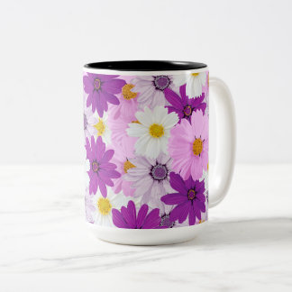 Mooie Waterverf Kosmos Flower Tweekleurige Koffiemok