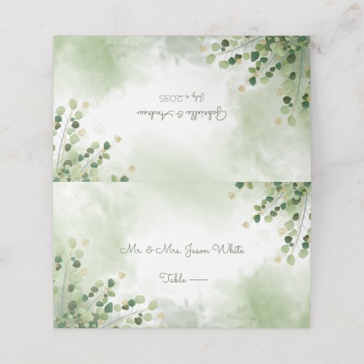 Mooie Waterverf laat gouden accenten achter Plaatskaartje (Buitenkant ongevouwen)