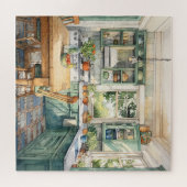 Mooie Waterverf landelijke keuken Legpuzzel (Horizontaal)