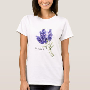 Mooie waterverf lavendelbloemen t-shirt