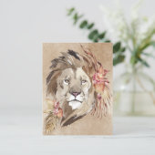 Mooie Waterverf Leeuw Briefkaart (Staand voorkant)