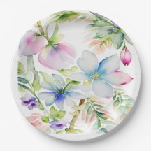 Mooie waterverf lente bloemen blauw roze