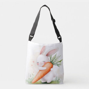 Mooie Waterverf Lente Konijn Wortel Crossbody Tas
