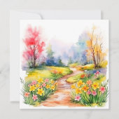 Mooie Waterverf lentevloemen Notitiekaartje (Voorkant)