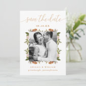 Mooie Waterverf Lijst Foto Groene Bruiloft Save The Date (Staand voorkant)