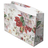 Mooie waterverf lily en orchidee Lace schattig Groot Cadeauzakje (Achterkant Gekanteld)