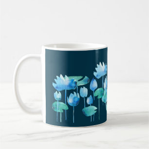 Mooie waterverf lotusbloemen koffiemok