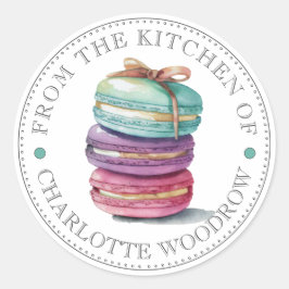 Mooie waterverf Macaron koekjes dessert Ronde Sticker