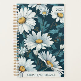 Mooie waterverf madeliefjes gepersonaliseerde logo planner